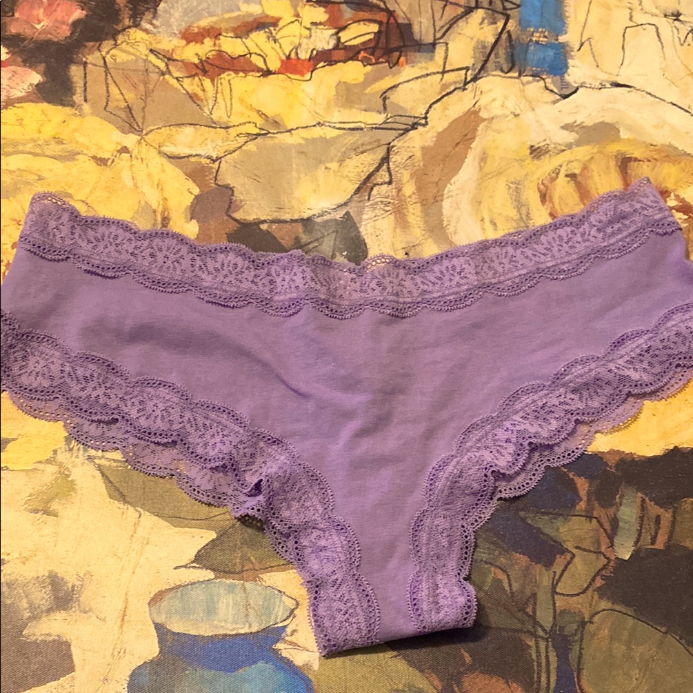 Purple Lace Trim Panties 1 Hour Sale